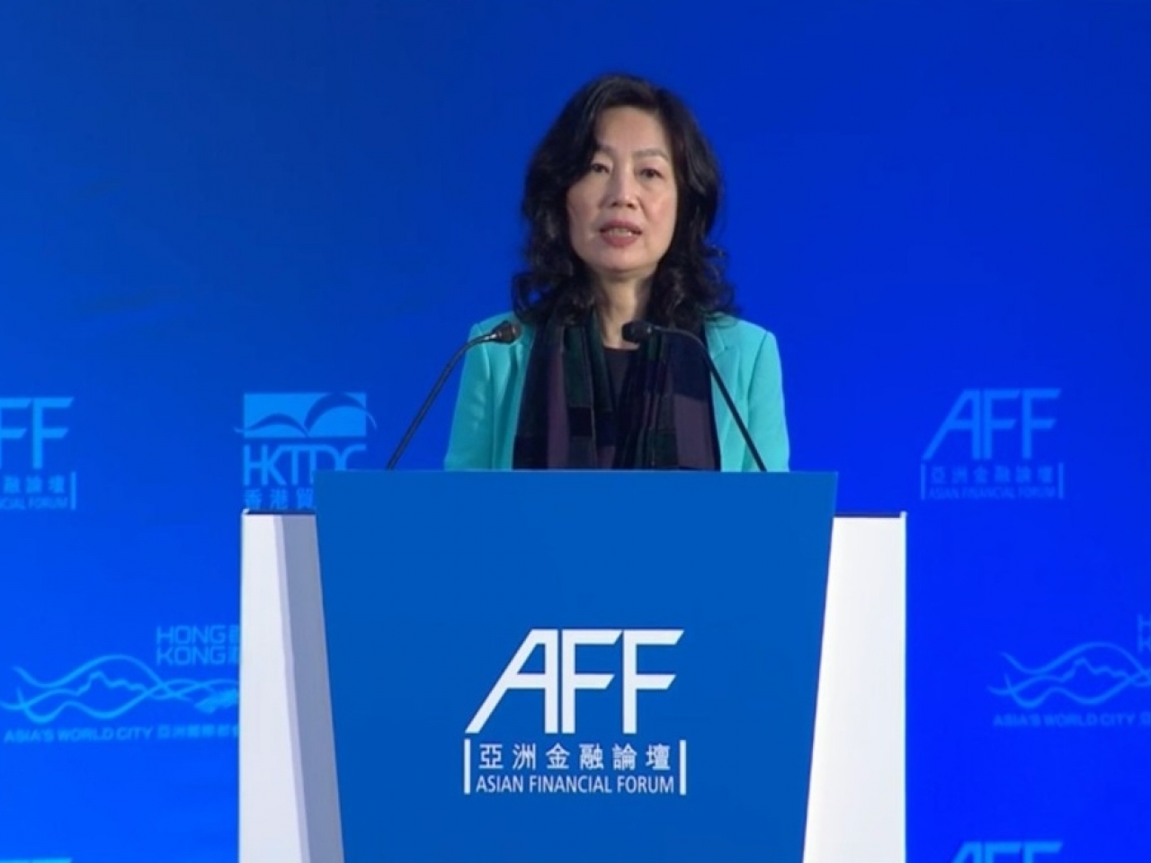 甄美薇表示，政府和金融監管機構正通過跨部門指導小組，開發本地綠色分類框架。（亞洲金融論壇）