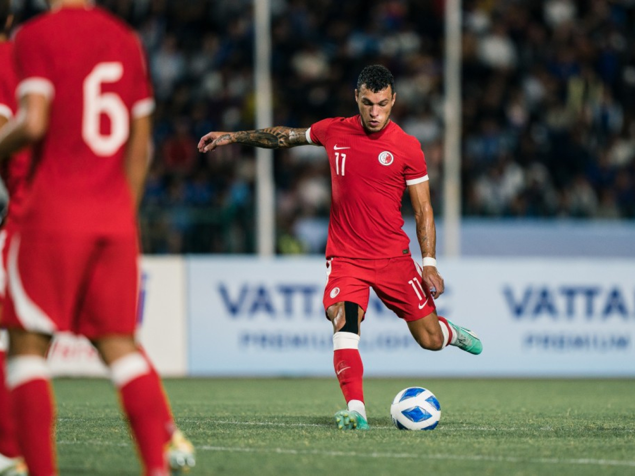 Everton Camargo marked his Hong Kong debut with a goal. Photo courtesy of the Football Association of Hong Kong, China.