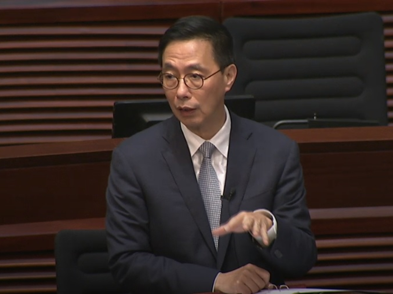 Kevin Yeung says his bureau is working with other officials and the West Kowloon Cultural District Authority about finding a place for a Pop Culture Centre. Photo courtesy of Legco.