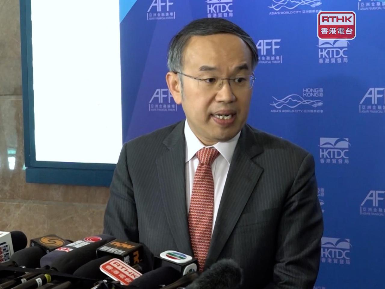 許正宇稱如何用好香港作為國家的國際金融中心以推動整個金融市場發展，將成為主軸。（鍾家銘攝）