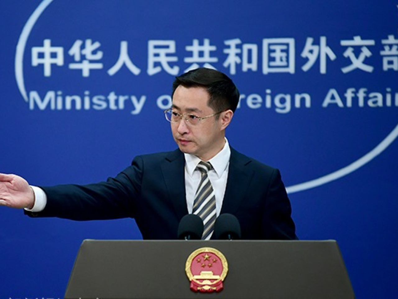 林劍表示，中方强烈不滿及堅決反對美國國務卿魯比奧散布充斥冷戰思維的謊言謬論。（外交部網頁圖片）