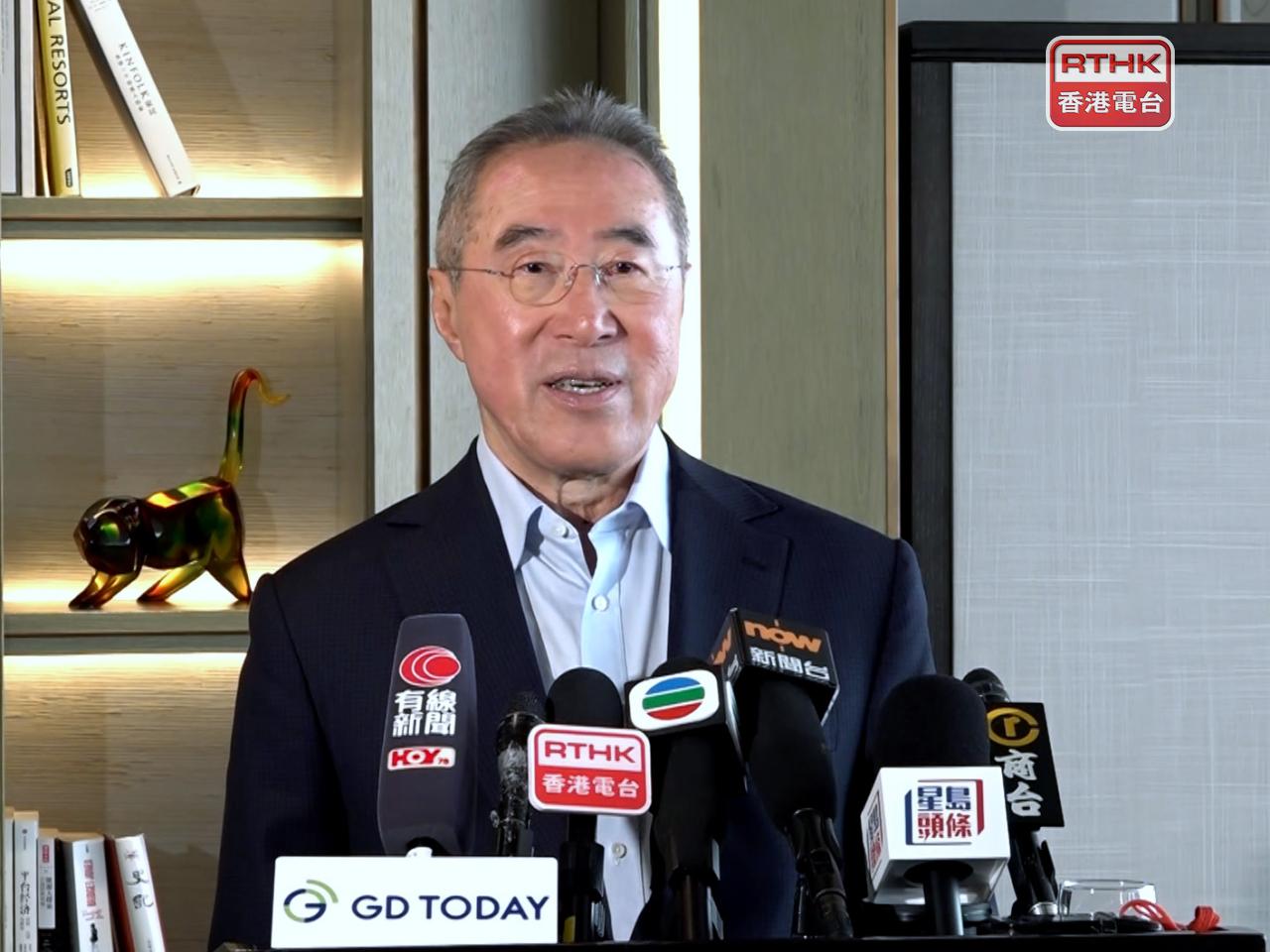 唐英年相信，中央是看到本港的優勢，鼓勵特區進一步國際化。（劉澤浩攝）