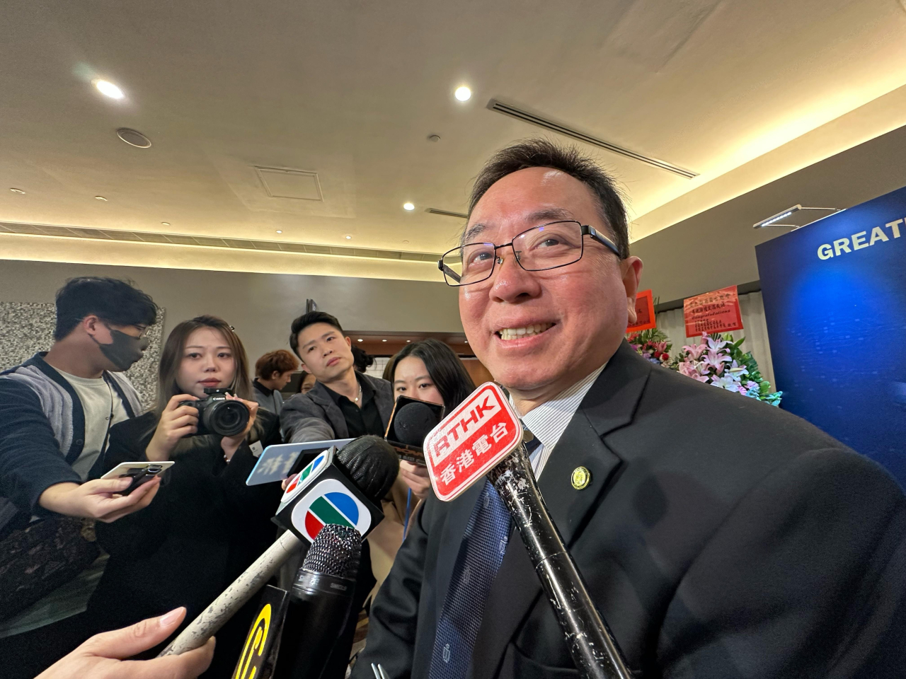 倪明選表示，科大辦醫學院更重要是科技整合，例如人工智能技術利用在醫學方面，這兩個都是科大強項，亦是最大優勢。（仇志榮攝）