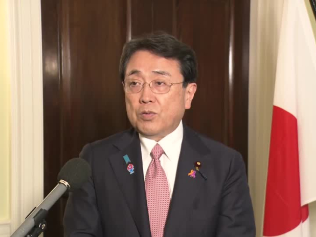 日本政府說，赤澤亮正與盧特尼克進行深入交流。（路透社資料圖片）