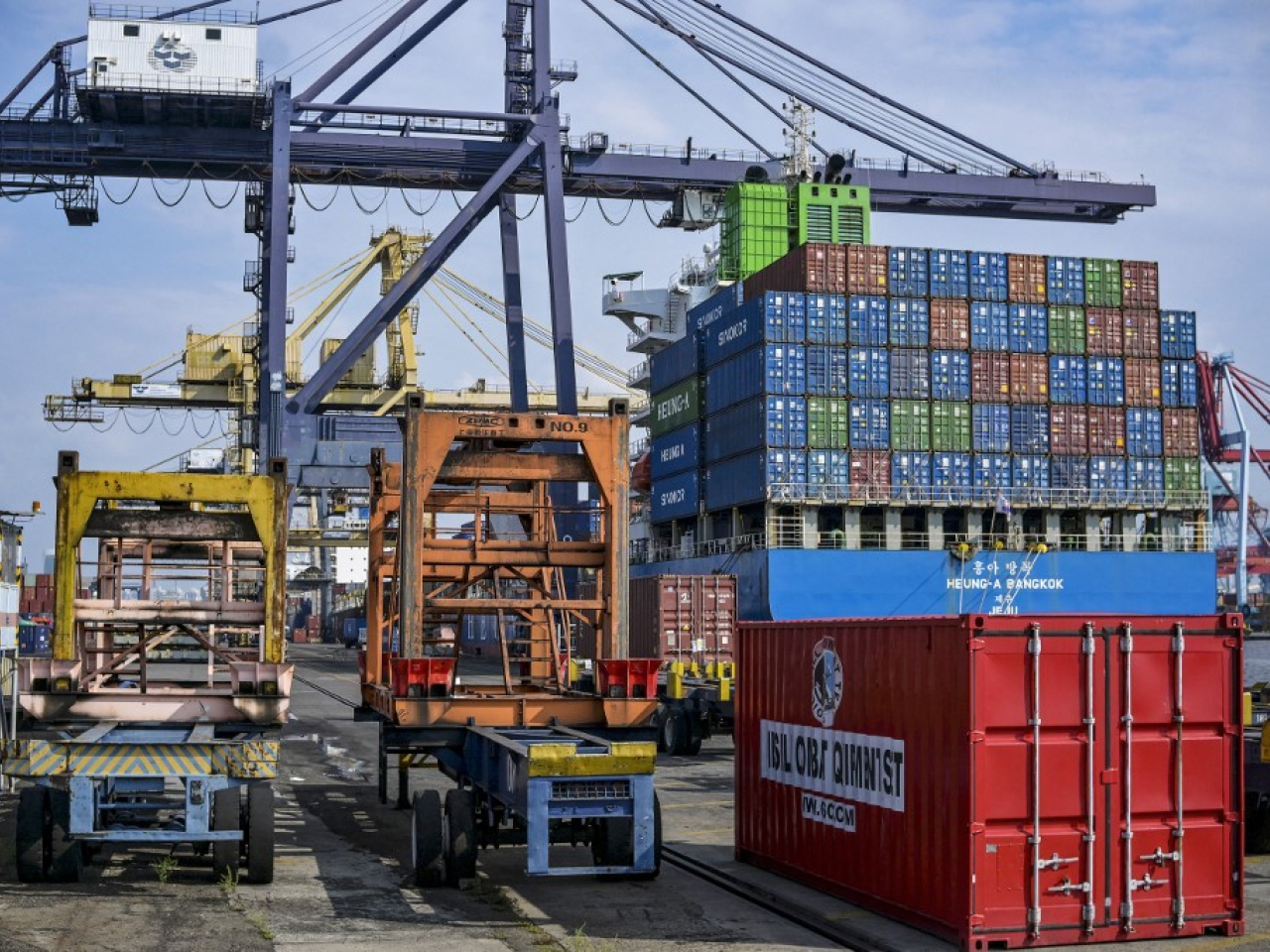 Containers at the Jakarta International Container Terminal in Tanjung Priok Port. File photo: AFP