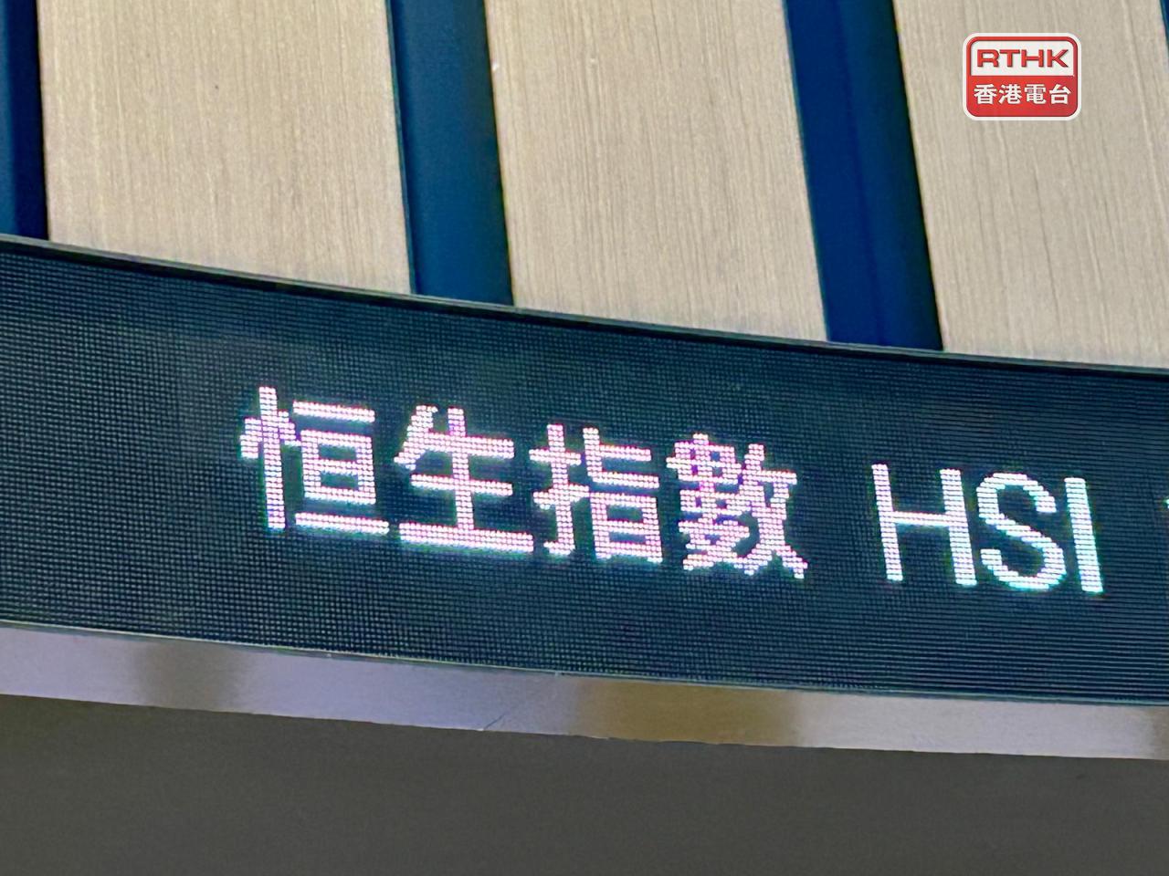 恒指中午收報24658點，升68點，升幅0.28%。（港台圖片）