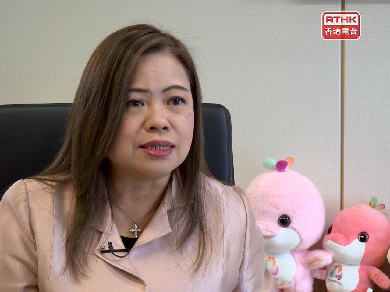 羅淑佩說，對電影業提供不同層面及性質的支援，包括人才培訓、推行多項電影製作支援計劃等。（港台圖片）