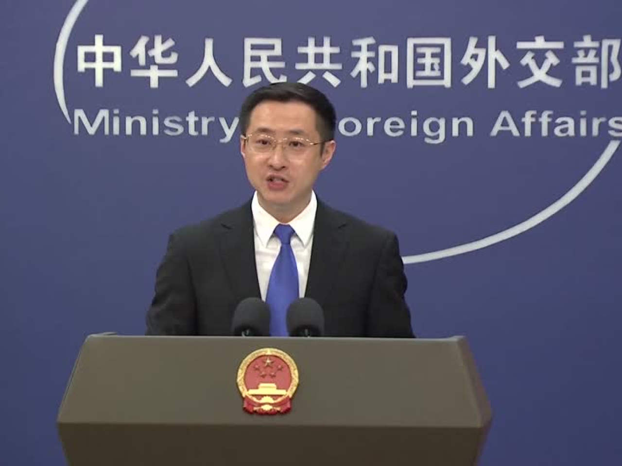 林劍重申，中方始終認為對話談判是解決烏克蘭危機的唯一可行出路。（路透社）