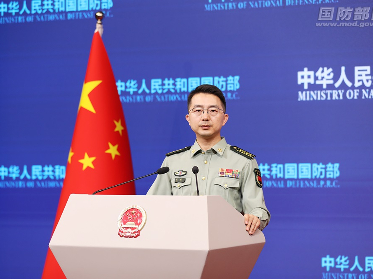 蔣斌說，中方敦促日方深刻汲取歷史教訓，停止對華抹黑指責。（國防部網頁圖片）