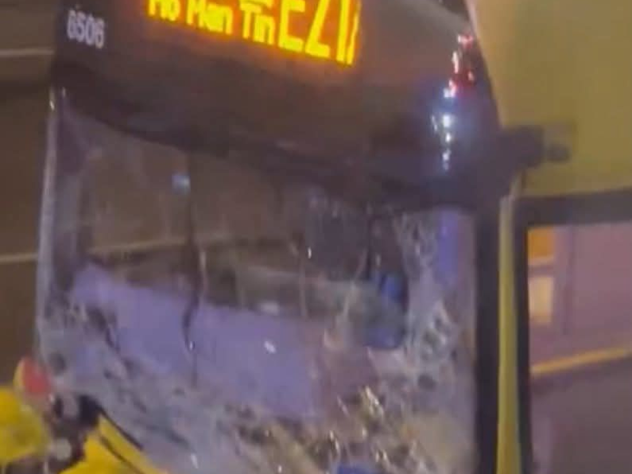 The collision took place at about 9.30pm near Sunny Bay, involving a double-decker bus. Image: Facebook