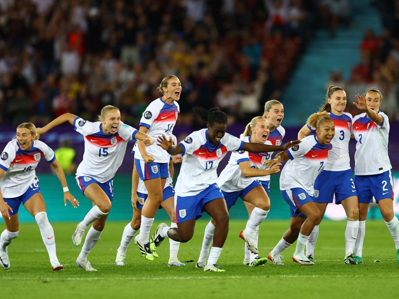 The Lionesses continued their Women's Euro title defence after coming back from two goals down to beat Sweden on penalties. Photo: Reuters