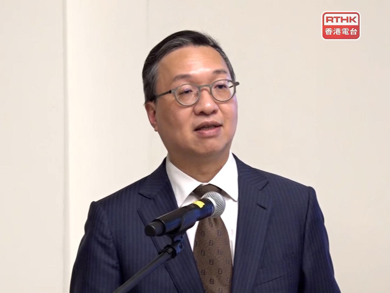 林定國表示，位於灣仔的國際調解院總部改建工程接近完成。（港台圖片）