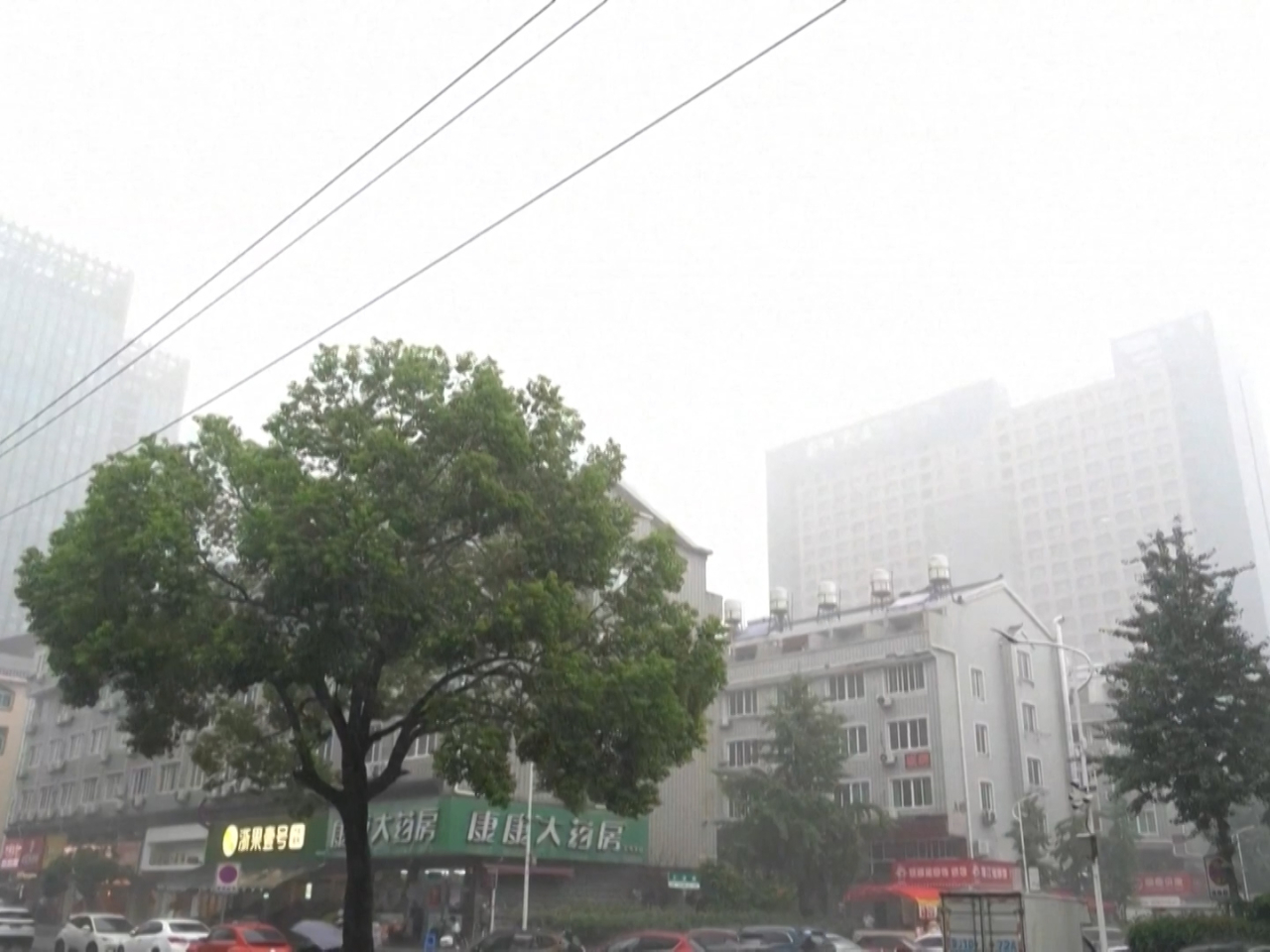 Some south China cities are being hit by strong winds and heavy rain on Saturday. Photo: CCTV via Reuters