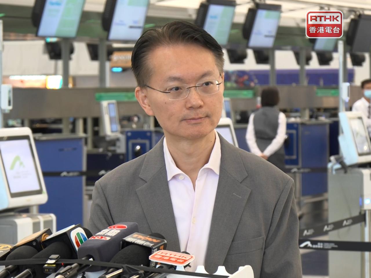 Chris Au Young said flights are anticipated to gradually resume from about 1pm. Photo: RTHK