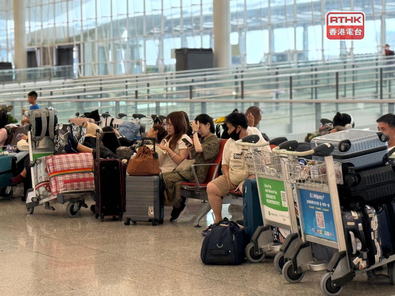 About 100,000 passengers have been affected by 500 cancelled flights in and out of Hong Kong. Photo: RTHK