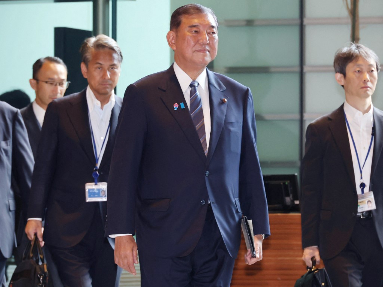 石破茂說，必須對協議內容進行充分審查後，才能就自身去留問題作出表態。（法新社）