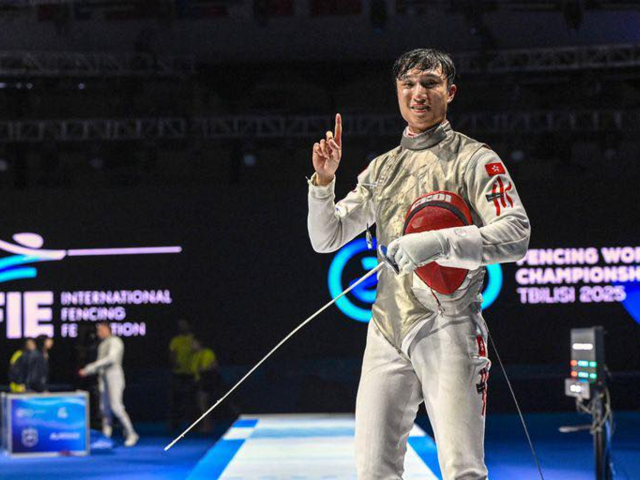 Ryan Choi also takes home a US$40,000 cash prize after the win. Photo: Courtesy of the Fencing Association of Hong Kong, China.