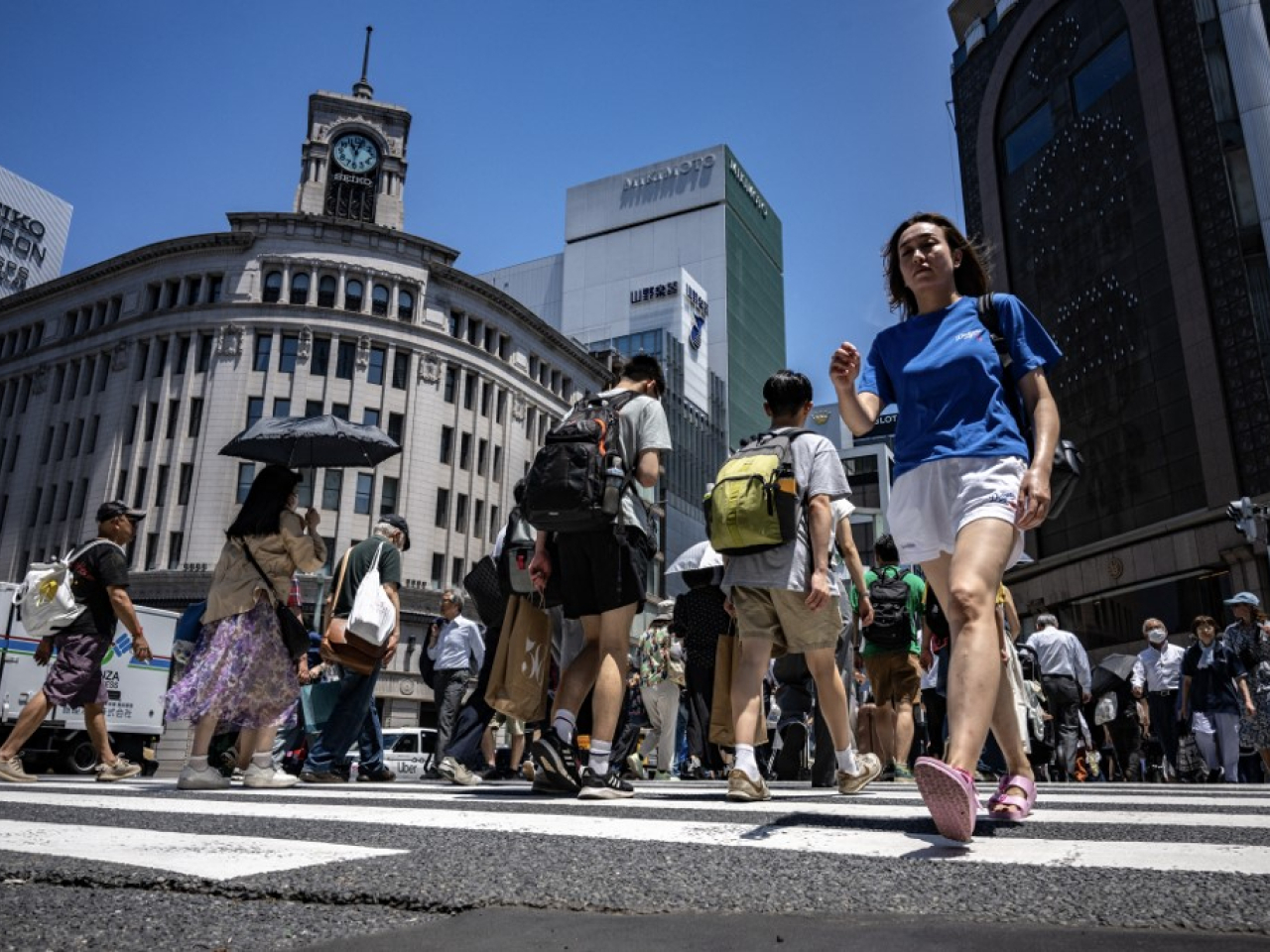 東京地區7月包括石油產品，但不含新鮮食品價格的核心CPI，按年升2.9%，低過市場預期。（法新社資料圖片）