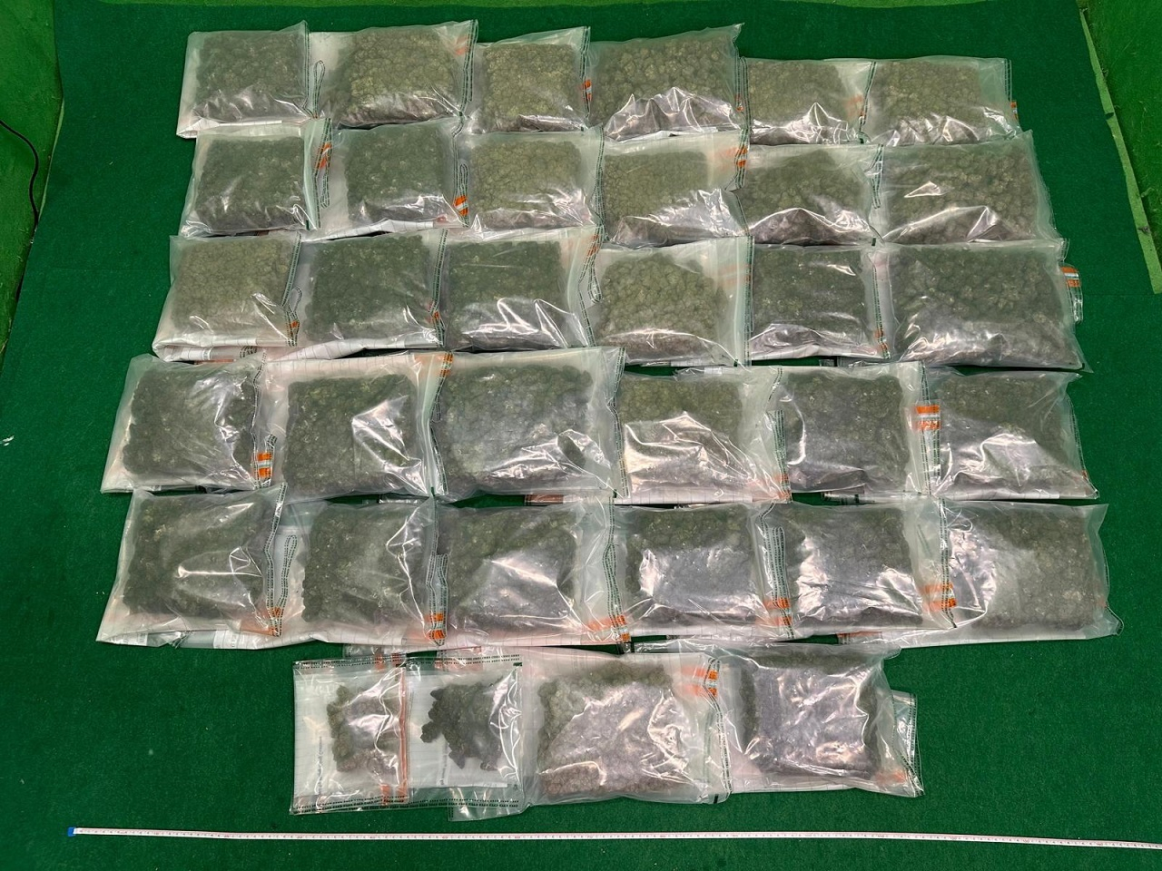 Officers estimate the street value of the combined haul at HK$5.4 million. Photo: Courtesy of Hong Kong Customs