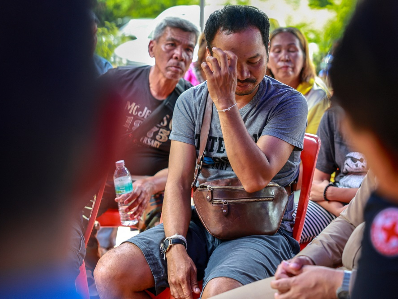 Thai farmer Komsan Prachan lost his wife and two children when a Cambodian artillery shell slammed into the convenience store where they were buying snacks. Photo: Reuters