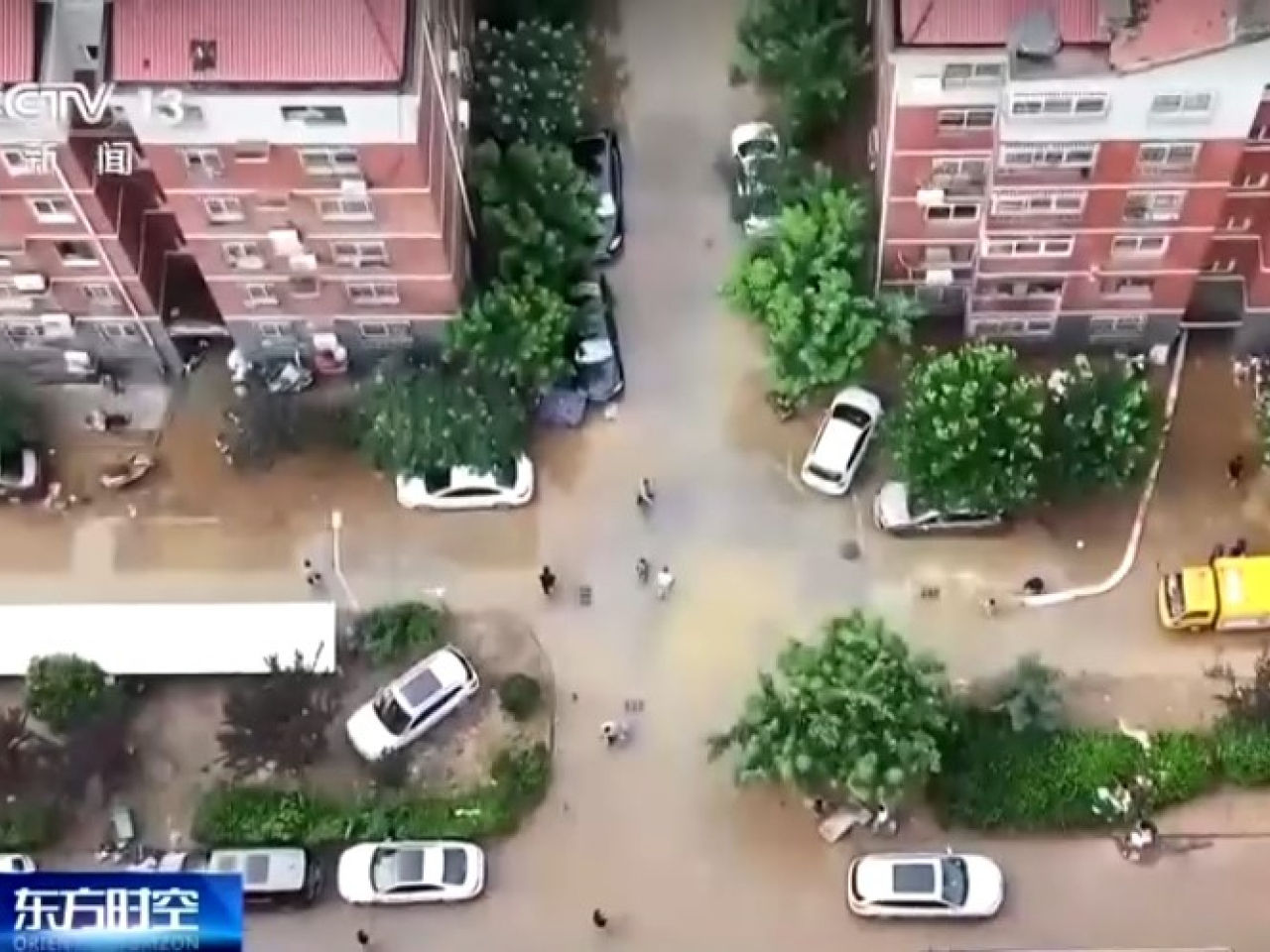 Four Hebei villages have been killed in a landslide on Monday that left eight missing. Photo: CCTV via Reuters