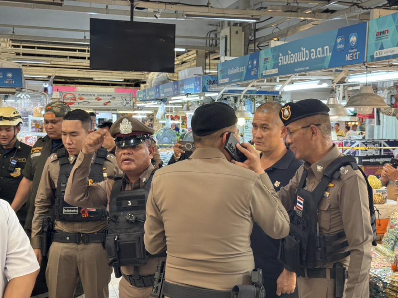 曼谷警方表示，槍擊案發生在挽賜區一個市場。（泰國警方網上平台）