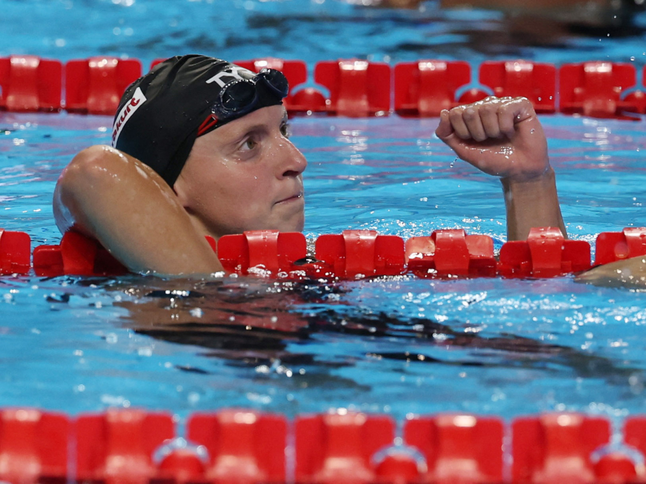 Ledecky's victory moves her closer to Michael Phelps's career tally of 26 world gold medals. Photo: Reuters