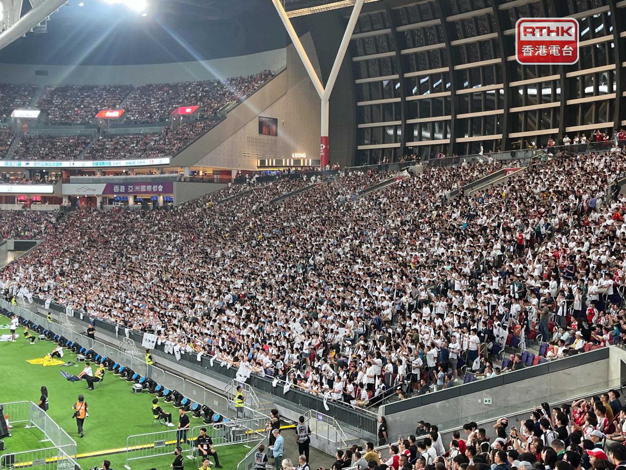 熱刺在比賽中1:0小勝阿仙奴 。（陳韋丞攝）