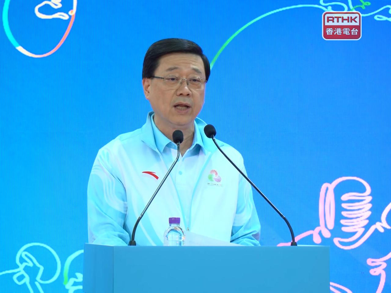 John Lee says the focus for the next 100 days is to build a platform of fair competition for athletes and create an unforgettable experience for spectators. Photo: RTHK
