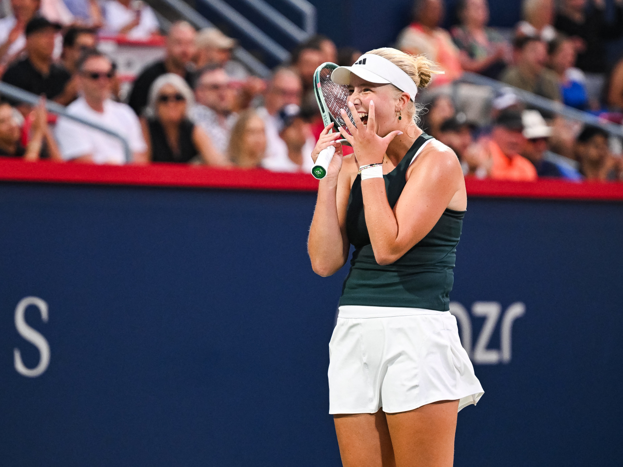 World number 19 Clara Tauson was at a loss for words after her victory over Iga Swiatek. Photo: Reuters