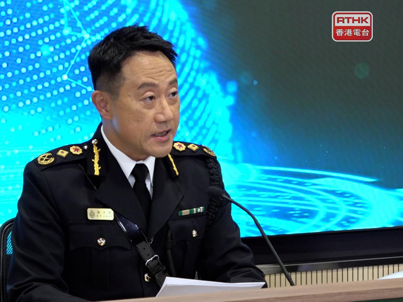 陳子達說，海關今年首5個月共偵破433宗毒品案，拘捕162人。（港台圖片）