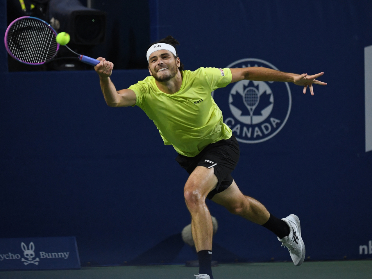 Taylor Fritz lunges for a Jiri Lehecka shot in a game that came down to tiebreakers for all three sets. File photo: Reuters