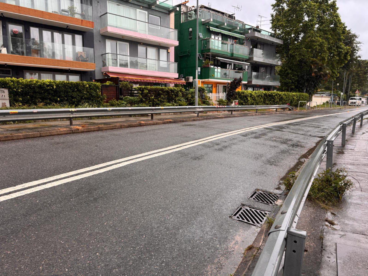 大網仔路早禾坑的水浸個案已完成處理，道路已回復正常運作。（渠務署社交網頁）