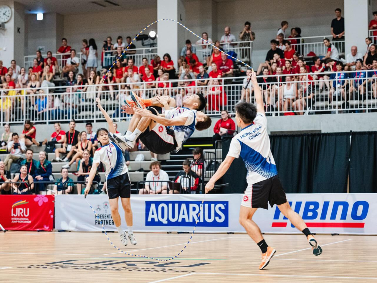 Athletes from Hong Kong, China take part in World Jump Rope Championships in Japan. Photo courtesy of the International Jump Rope Union