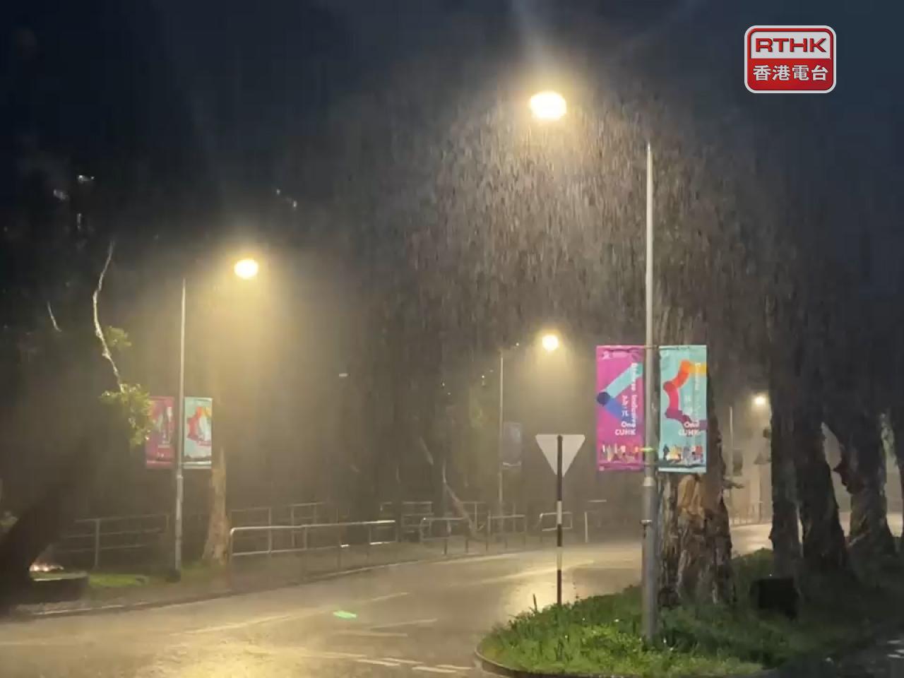 黃色暴雨警告信號生效。（實習記者何胤樞攝）