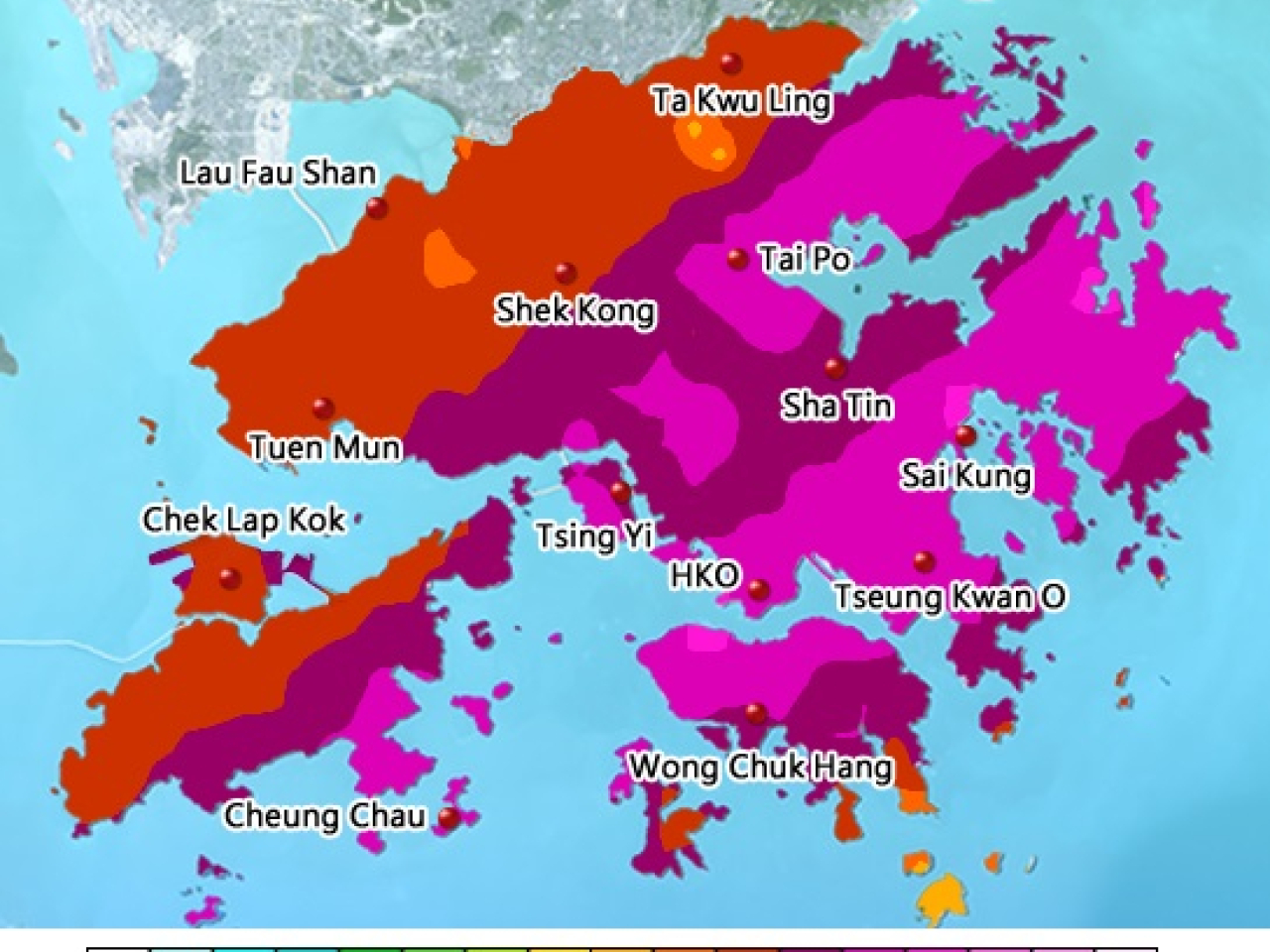 Over 300mm of rain have been recorded in some parts of Hong Kong since midnight on Tuesday. Photo courtesy of the Observatory