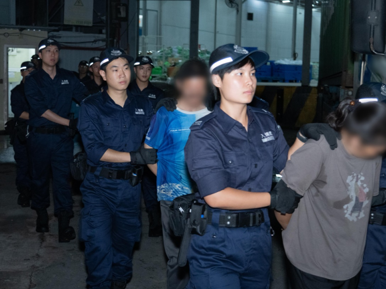 懷疑非法勞工在在行動中被捕。（政府新聞處）