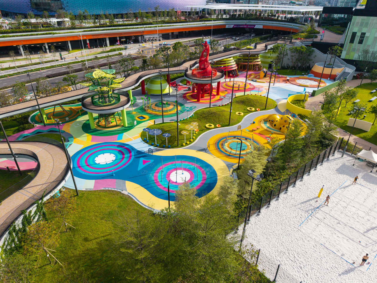 啟德體育園内「北斗園」的全新戶外運動遊樂區正式啓用。（啟德體育園提供）