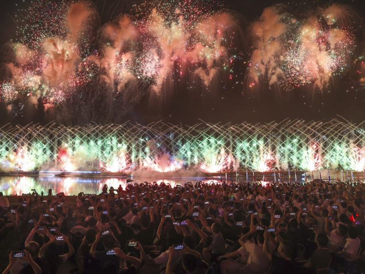 Fireworks mark the opening of the 12th World Games in Chengdu. Photo: Xinhua