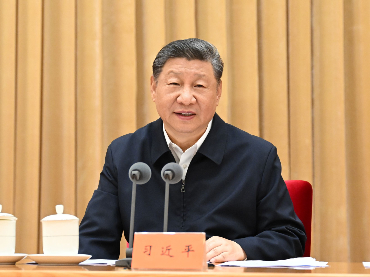 習近平說高度重視中新關係發展。（新華社資料圖片）