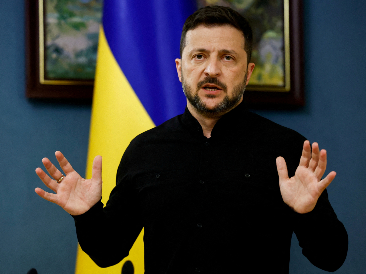 President Volodymyr Zelensky says 'any decisions without Ukraine are also decisions against peace'. Photo: Reuters