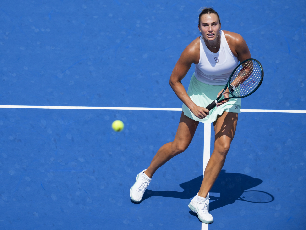 Sabalenka was put to the test against Emma Raducanu in a gruelling three-hour contest. Photo: Reuters
