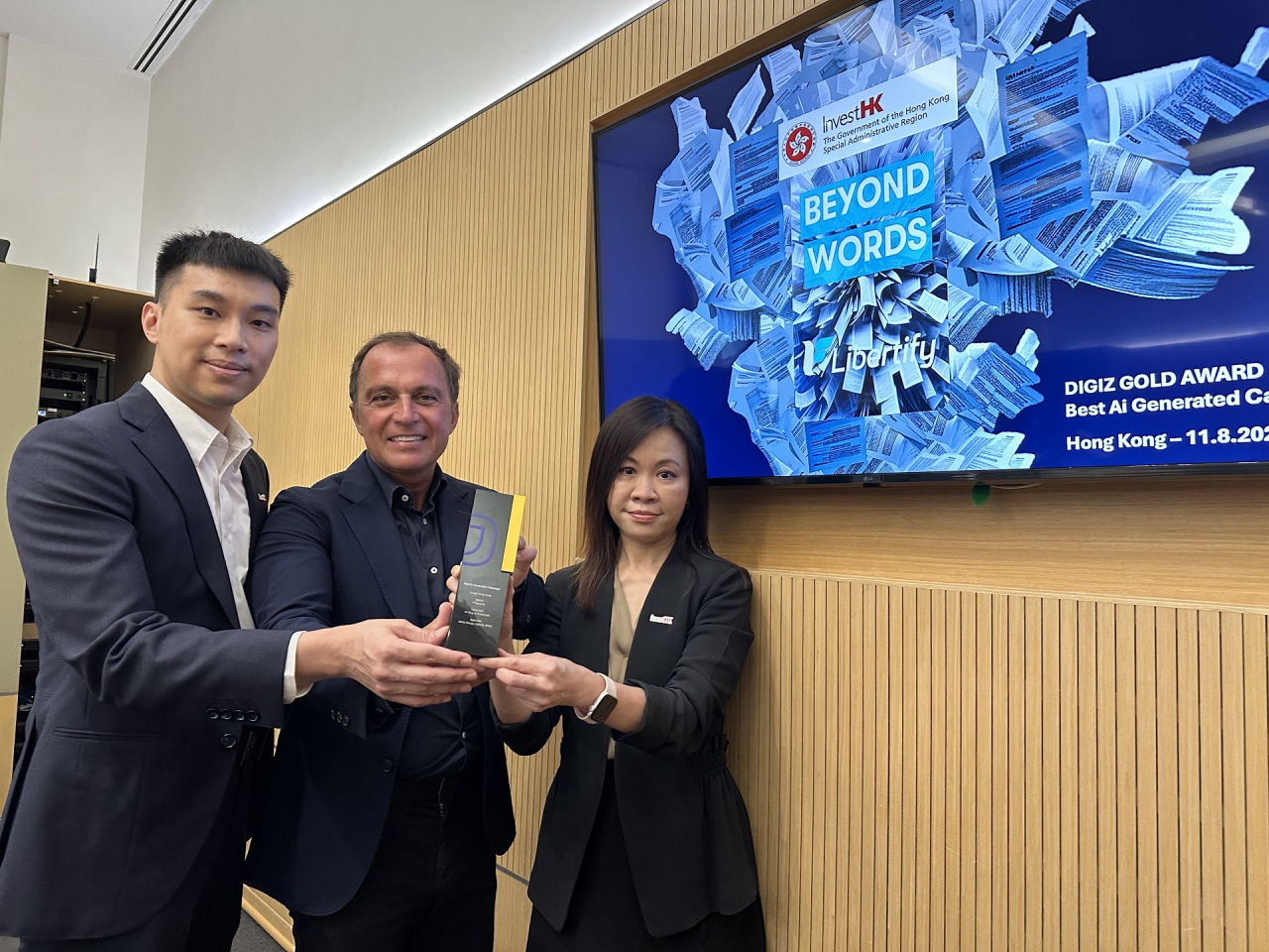 Florian Lang, centre, says Hong Kong is unrivalled as an international financial hub. Photo: RTHK