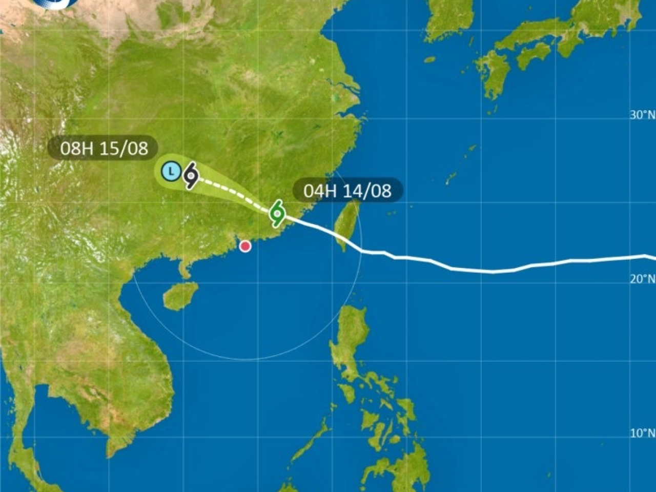 Tropical Storm Podul is bringing heavy rain to the southern part of Hong Kong. Graphic courtesy of the Hong Kong Observatory