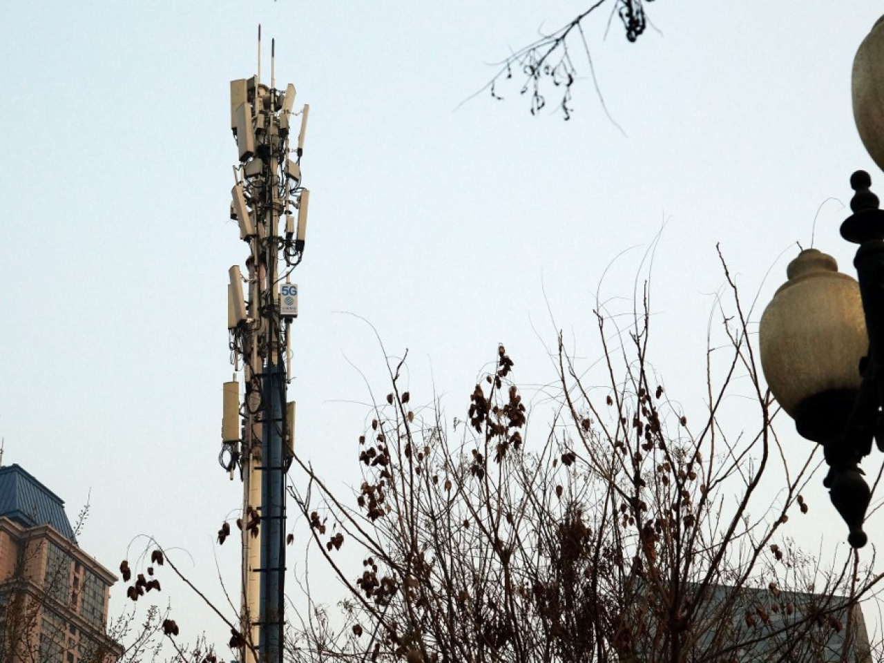 國家數據局指，截止今年6月底，5G基站總數較2020年增長5倍至455萬個。（法新社資料圖片）