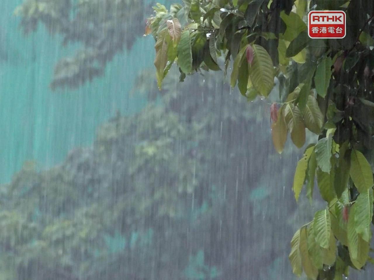 本港下午多處地區出現驟雨，天文台預測今晚及明日仍間中會有驟雨及狂風雷暴。（林紹鋒攝）