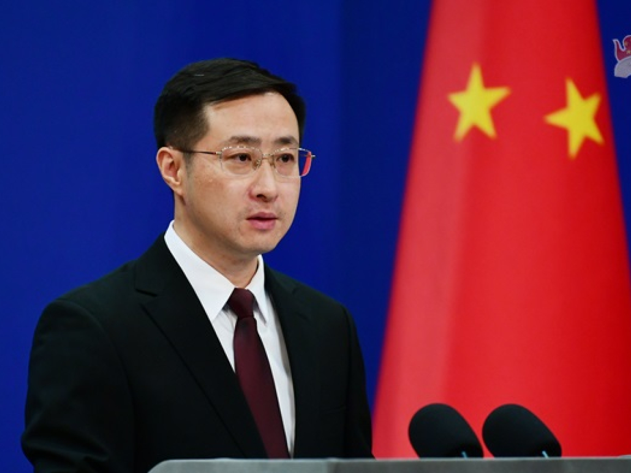 林劍說，日方如果有誠意與中方開展往來，就應拿出實際行動，切實恪守一個中國原則。（外交部網頁圖片）