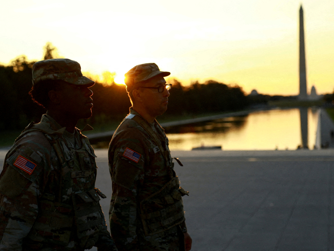 The Pentagon says all 800 Army and Air National Guardsmen are mobilised and are now in the US capital. Photo: Reuters