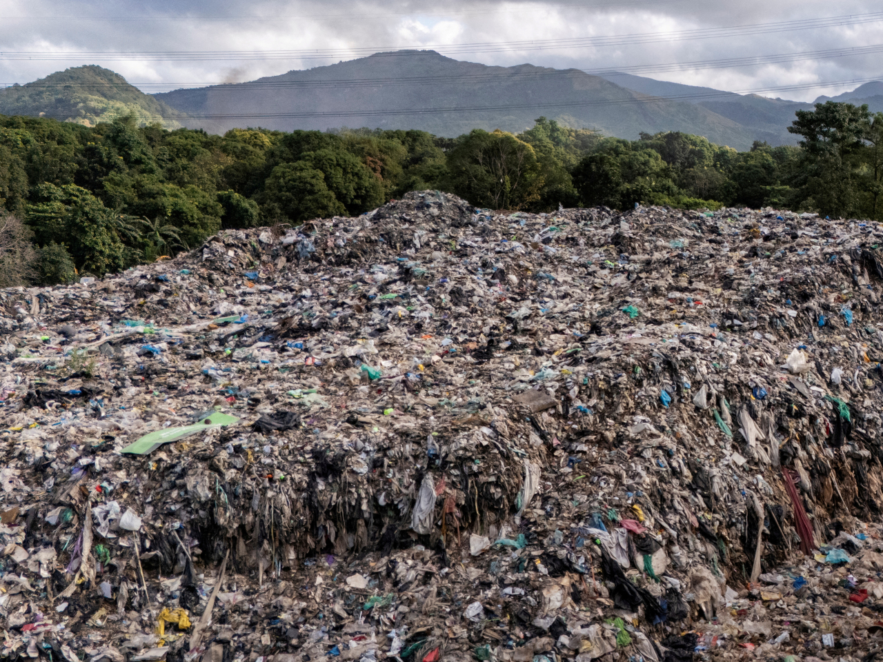 A mountain of plastic waste sullies a forested area in Rodriguez, Rizal province, in the Philippines. File photo: Reuters