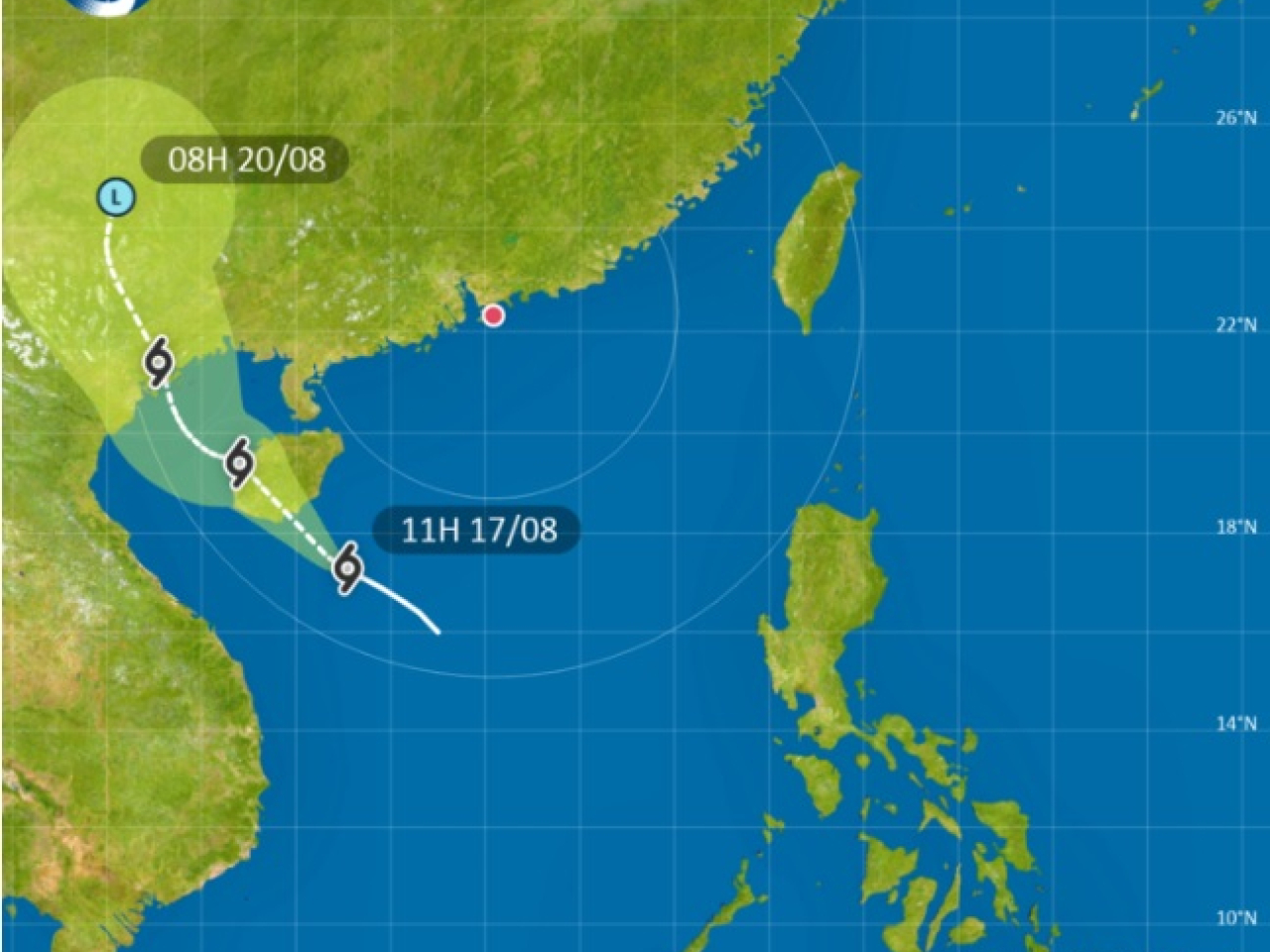 Forecasters said whether the Strong Wind Signal No. 3 would be needed depended on factors such as the change in local winds. Image courtesy of the Observatory